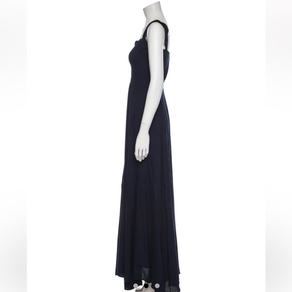 Reformation poppy navy blue maxi off the should sweetheart neckline gown - Picture 6 of 7